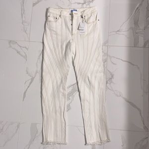 Mugler Mid-Rise Straight Leg White Jeans